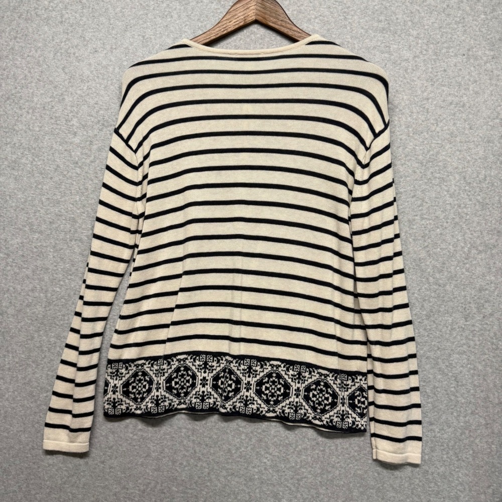 J. Jill Sweater‎ Top Womens S Navy Striped Pullover Nautical Minimalist Coastal - Picture 9 of 12